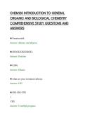 CHEM120 INTRODUCTION TO GENERAL&NewLine;ORGANIC AND BIOLOGICAL CHEMISTRY&NewLine;COMPREHENSIVE STUDY QUESTIONS AND&NewLine;ANSWERS&NewLine;