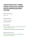 CHEM120 INTRODUCTION TO GENERAL&NewLine;ORGANIC AND BIOLOGICAL CHEMISTRY&NewLine;PRACTICE QUESTIONS AND DETAILED&NewLine;SOLUTIONS&NewLine;
