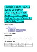 Ontario Skilled Trades Locksmith Licensing Exam 2026&sol;2027 &vert; S-Tier Elite Test Bank & Study Guide