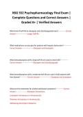 NSG 552 Psychopharmacology Final Exam &vert; Complete Questions and Correct Answers &vert; Graded A&plus; &vert; Verified Answers