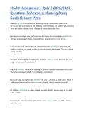 Health Assessment I Quiz 2 2026&sol;2027 &ndash; Questions & Answers&comma; Nursing Study Guide & Exam Prep