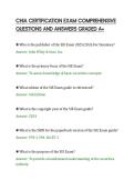 CHIA CERTIFICATION EXAM COMPREHENSIVE&NewLine;QUESTIONS AND ANSWERS GRADED A&plus;