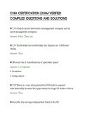 CHIA CERTIFICATION EXAM VERIFIED&NewLine;COMPILED QUESTIONS AND SOLUTIONS&NewLine;