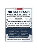 NR 341 Complex Adult Health Exam 1 chamberlain collage of nursing 2026&sol;2027 High-Yield Q&A &plus; MCQs &plus; Rationales