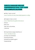 CHIPOTLE MANAGER SERVSAFE&NewLine;COMPREHENSIVE EXAM STUDY GUIDE&NewLine;WITH COMPLETE SOLUTIONS&NewLine;