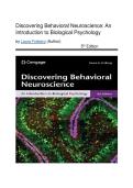 Test Bank - Discovering Behavioral Neuroscience&colon; An Introduction to Biological Psychology&comma; 5th Edition &lpar;Freberg&comma; 2024&rpar;&comma; Chapter 1-16 Fully Covered