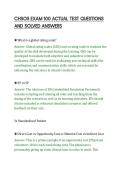 CHSOS EXAM 100 ACTUAL TEST QUESTIONS&NewLine;AND SOLVED ANSWERS