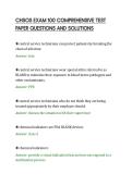 CHSOS EXAM 100 COMPREHENSIVE TEST&NewLine;PAPER QUESTIONS AND SOLUTIONS
