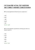 CHT EXAM PREP ACTUAL TEST QUESTIONS&NewLine;AND CORRECT ANSWERS COMPLETE REVIEW