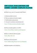 CHW ACTUAL EXAM QUESTIONS AND&NewLine;CORRECT ANSWERS COMPLETE SOLUTION