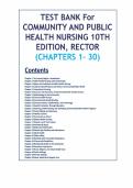 Community and public health nursing 10th edition rector test bank