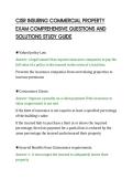 CISR INSURING COMMERCIAL PROPERTY&NewLine;EXAM COMPREHENSIVE QUESTIONS AND&NewLine;SOLUTIONS STUDY GUIDE&NewLine;
