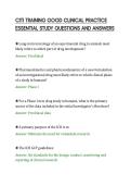 CITI TRAINING GOOD CLINICAL PRACTICE&NewLine;ESSENTIAL STUDY QUESTIONS AND ANSWERS&NewLine;