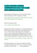 CLAIMS ADJUSTER LICENSING&NewLine;COMPREHENSIVE EXAM STUDY GUIDE&NewLine;WITH COMPLETE SOLUTIONS