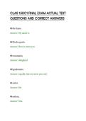 CLAS 150C1 FINAL EXAM ACTUAL TEST&NewLine;QUESTIONS AND CORRECT ANSWERS