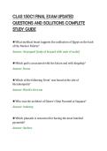 CLAS 150C1 FINAL EXAM UPDATED&NewLine;QUESTIONS AND SOLUTIONS COMPLETE&NewLine;STUDY GUIDE&NewLine;