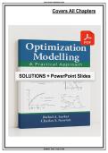 Solutions Manual&colon; For Optimization Modelling a Practical Approach by Sarker&comma; 2008 &lpar;1st Edition&rpar; - Graded A&plus; Comp&period;&period;&period;