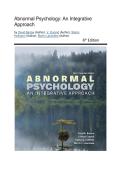 Test Bank - Abnormal Psychology&colon; An Integrative Approach&comma; 6th Canadian Edition &lpar;Barlow&comma; 2021&rpar;&comma; Chapter 1-17 Fully Covered