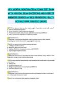 HESI MENTAL HEALTH ACTUAL EXAM TEST BANK WITH 300 REAL EXAM QUESTIONS AND CORRECT ANSWERS GRADED A&plus;&sol; HESI RN MENTAL HEALTH ACTUAL EXAM 2026&sol;2027 &lpar;NEW&excl;&excl;&rpar;&NewLine;