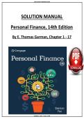 Solutions Manual for For Personal Finance &lpar;14th Edition&rpar; by E Thomas Garman Raymond E Forgue - Graded A&plus; Compreh&period;&period;&period;