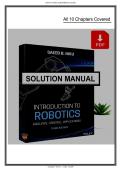 Solutions Manual&colon; For Introduction to Robotics Analysis&comma; Control&comma; Applications &lpar;3rd Edition&rpar; - Graded A&plus; Compreh&period;&period;&period;