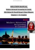 Solutions Manual for For Modern Advanced Accounting in Canada Hilton Murray &lpar;9th Edition&rpar; - Graded A&plus; Comprehens&period;&period;&period;