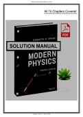Solutions Manual for For Modern Physics &lpar;4th Edition&rpar; by Krane - Graded A&plus; Comprehensive Exam Prep