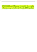 NSG 3332 Exam 1 Review Essential Concepts in Pregnancy & Maternal Health 2026 Update 