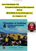 Solutions Manual&colon; For Principles of Auditing and Other Assurance Services &lpar;22nd Edition&rpar; - Graded A&plus; Comprehensi&period;&period;&period;