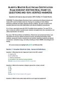 ALBERTA MASTER ELECTRICIAN CERTIFICATION&NewLine;EXAM 2026&sol;2027-EDITION REAL EXAM 123-&NewLine;QUESTIONS AND 100&percnt; VERIFIED ANSWERS&NewLine;