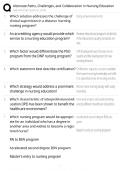 Nursing Education &sol; Alternate Paths & Collaboration &sol; 2026 Update &sol; Score 100&percnt; &sol; Exam Prep Study Guide
