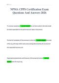 NPMA CPPS Certification Exam&NewLine;Questions And Answers 2026