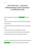 NSG 530 Exam 1&colon; &lpar;Advanced&NewLine;Pathophysiology&rpar; Expert StrategiesCertified Q&A 2026&NewLine;
