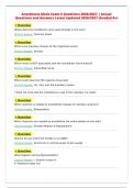 Anesthesia Mock Exam 5 Questions 2026&sol;2027 &vert; Actual&NewLine;Questions and Answers Latest Updated 2026&sol;2027 &lpar;Graded A&plus;&rpar;