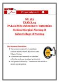 NU 185 Exams 1-4 NCLEX-Style Questions with Rationales&colon; Medical-Surgical Nursing II Complete Study Bundle&NewLine;&NewLine;