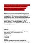 PORTAGE LEARNING BIOL 322 NEUROSCIENCE &NewLine;COMPLETE EXAM TEST BANK  HIGH-YIELD &NewLine;QUESTIONS WITH VERIFIED ANSWERS & &NewLine;DETAILED RATIONALES &lpar;GRADED A&plus;&rpar; 