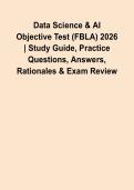 Data Science & AI Objective Test &lpar;FBLA&rpar; 2026 &vert; Study Guide&comma; Practice Questions&comma; Answers&comma; Rationales & Exam Review