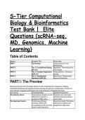 2026&sol;2027 S-Tier Computational Biology & Bioinformatics Test Bank &vert;  Elite Questions &lpar;scRNA-seq&comma; MD&comma; Genomics&comma; Machine Learning&rpar;