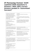 ATI Pharmacology Proctored &nbsp;EXAM &lpar;updated 2026&rpar; Questions & Answers &vert; With 100&percnt; Correct Answers graded A&plus; Guaranteed Success&excl;&excl;&NewLine;