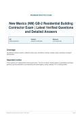 New Mexico &lpar;NM&rpar; GB-2 Residential Building&NewLine;Contractor Exam &vert; Latest Verified Questions&NewLine;and Detailed Answers