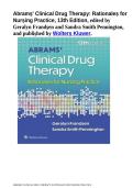 Test Bank For Abrams' Clinical Drug Therapy 13th Edition &vert; Geralyn Frandsen & Sandra Pennington &vert; ISBN 9781975222321 &vert; Complete Guide