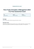 Penn Foster Principles of Management &lpar;BUS&NewLine;110&rpar; Final Assessment Exam&vert; Latest Verified Questions and Detailed Answers