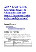 2026&sol;2027 AQA A-Level English Literature NEA&colon; The Ultimate S-Tier Test Bank & Examiner Guide &lpar;Advanced Questions&rpar;