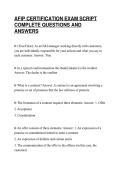 AFIP CERTIFICATION EXAM SCRIPT&NewLine;COMPLETE QUESTIONS AND&NewLine;ANSWERS
