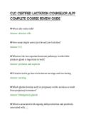 CLC CERTIFIED LACTATION COUNSELOR ALPP&NewLine;COMPLETE COURSE REVIEW GUIDE&NewLine;