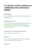 CLC CERTIFIED LACTATION COUNSELOR ALPP&NewLine;COMPREHENSIVE STUDY QUESTIONS AND&NewLine;ANSWERS&NewLine;