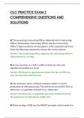 CLC PRACTICE EXAM 2&NewLine;COMPREHENSIVE QUESTIONS AND&NewLine;SOLUTIONS&NewLine;