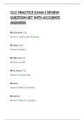CLC PRACTICE EXAM 2 REVIEW&NewLine;QUESTION SET WITH ACCURATE&NewLine;ANSWERS