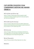 CLEP WESTERN CIVILIZATION 1 EXAM&NewLine;COMPREHENSIVE QUESTIONS AND ANSWERS&NewLine;GRADED A&plus;