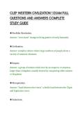 CLEP WESTERN CIVILIZATION 1 EXAM FULL&NewLine;QUESTIONS AND ANSWERS COMPLETE&NewLine;STUDY GUIDE&NewLine;